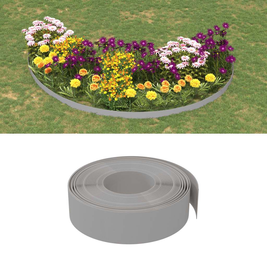 Garden Edging Grey 10 m 15 cm Polyethylene - R and M Furniture