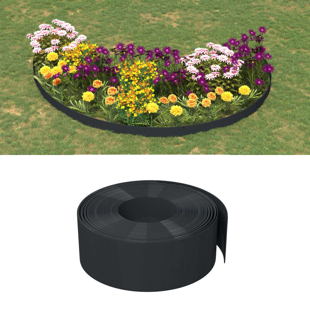 Garden Edging Black 10 m 20 cm Polyethylene - Tyrell & Tyrell