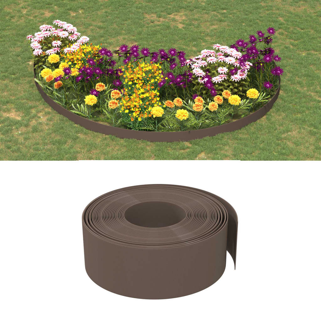 Garden Edging Brown 10 m 20 cm Polyethylene - Unbeatable Bargains