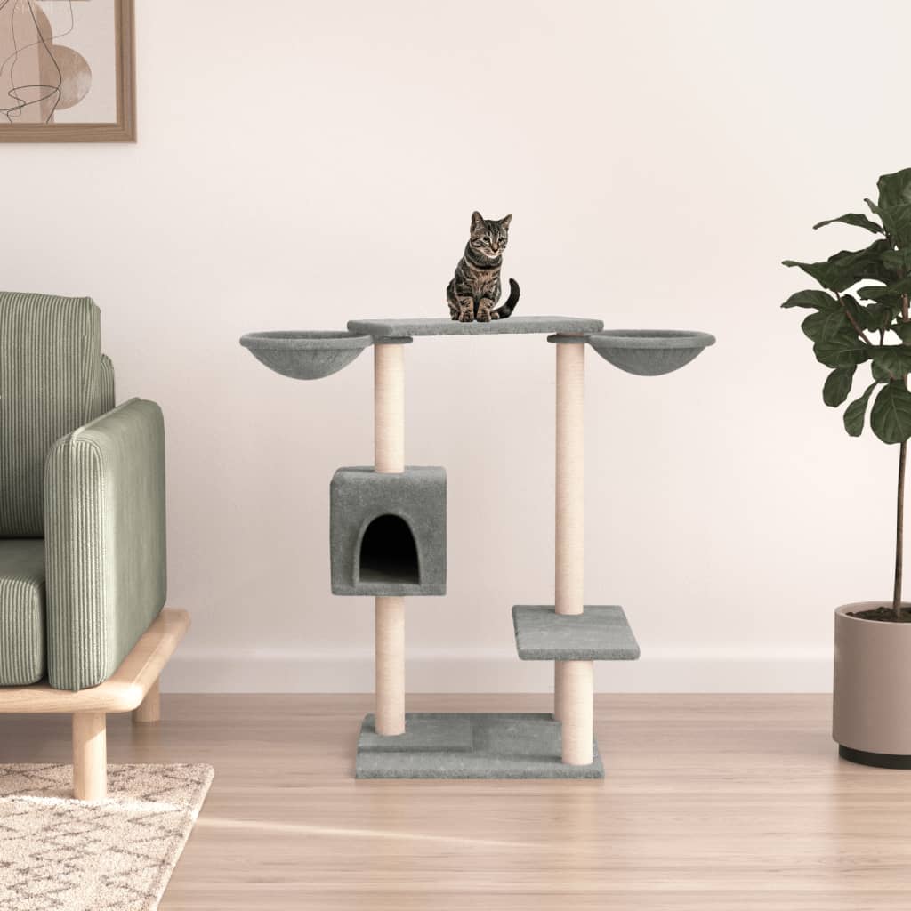 Cat Tree with Scratching Posts Light Grey 82 cm - R and M Furniture