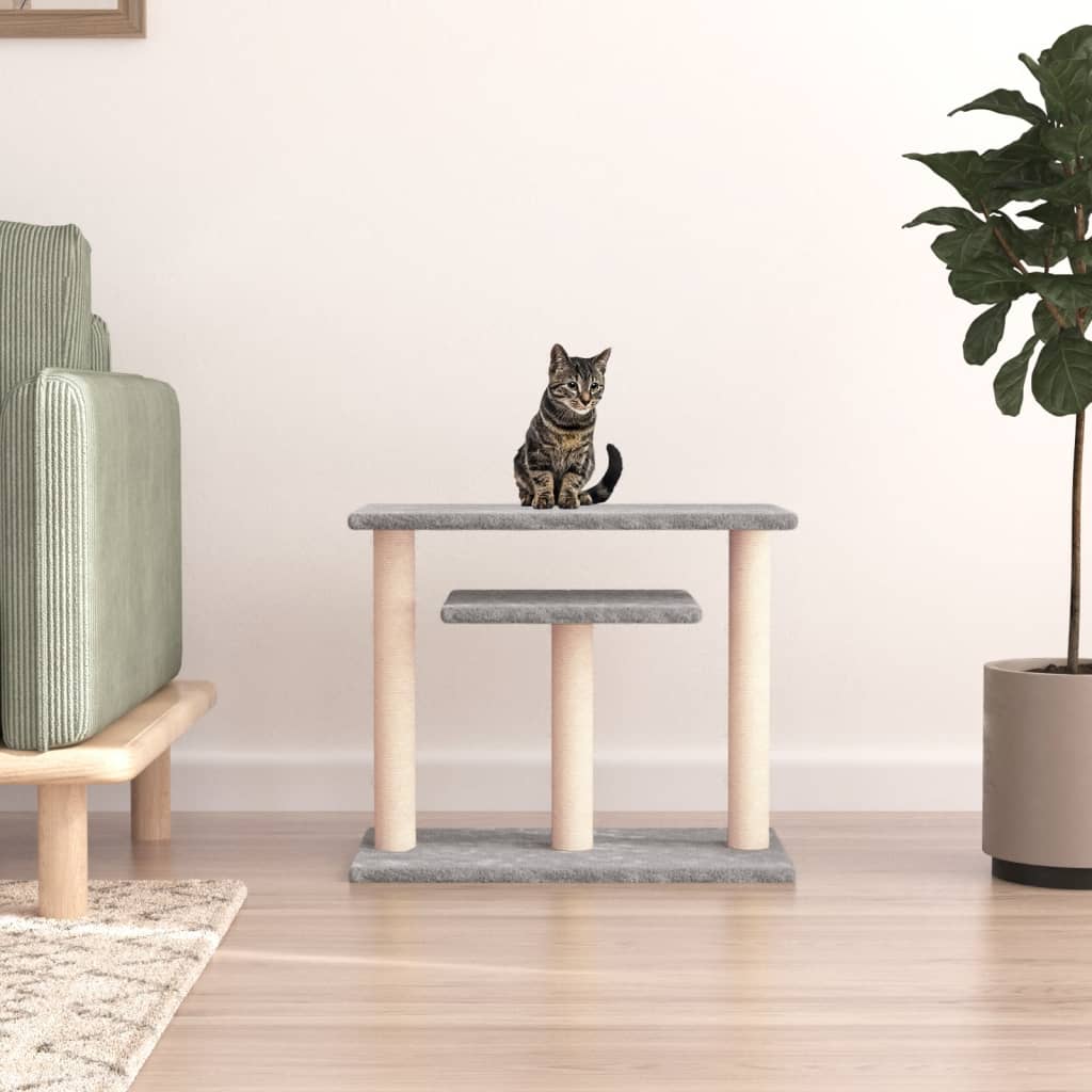 Cat Scratching Posts with Platforms Light Grey 62.5 cm - Unbeatable Bargains
