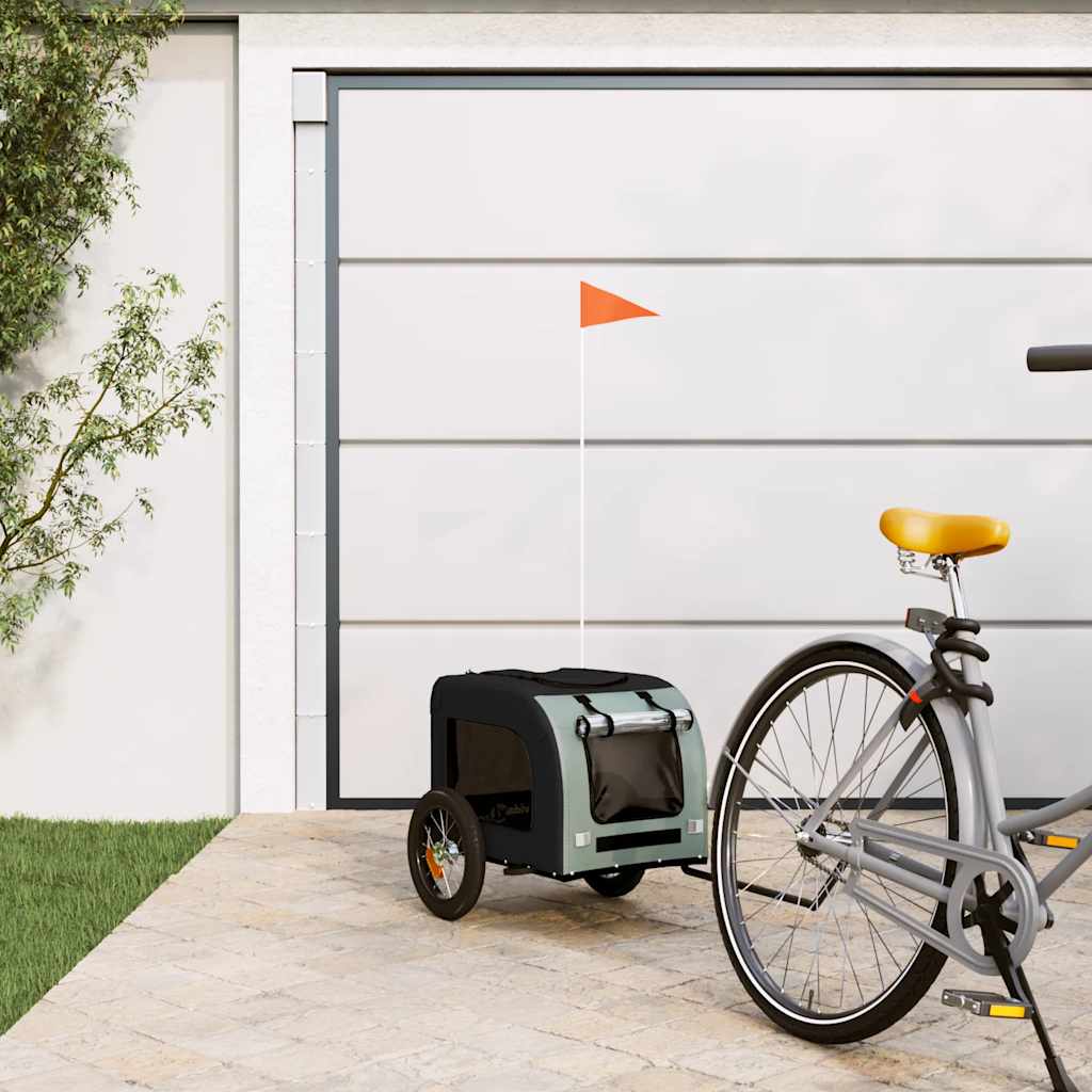 Pet Bike Trailer Grey and Black Oxford Fabric and Iron - Casper Homes