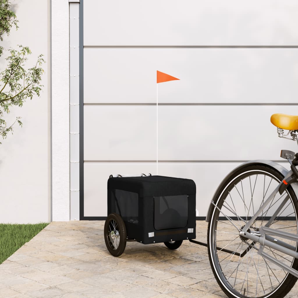 Dog Bike Trailer Black Oxford Fabric&Iron - Brittle & Co