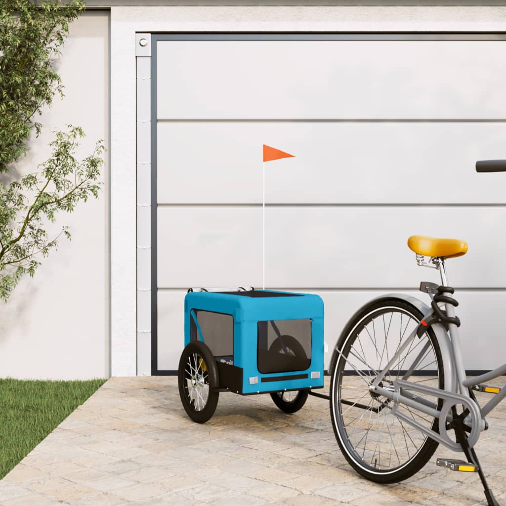 Pet Bike Trailer Blue and Black Oxford Fabric&Iron - Sid & Sam
