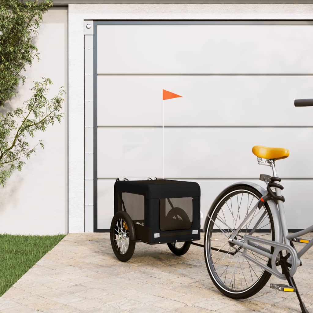 Pet Bike Trailer Black Oxford Fabric&Iron - Tyrell & Tyrell