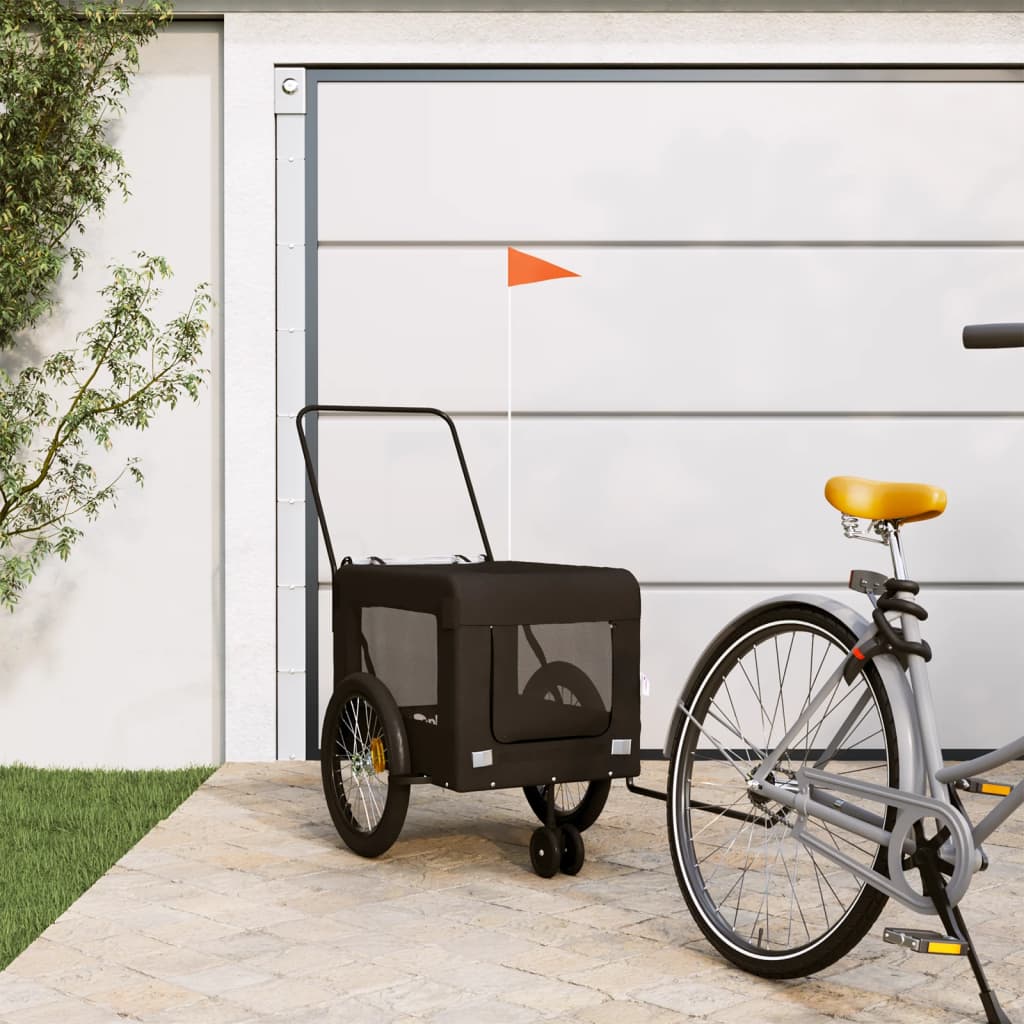 Pet Bike Trailer Black Oxford Fabric and Iron - Merkel Designers