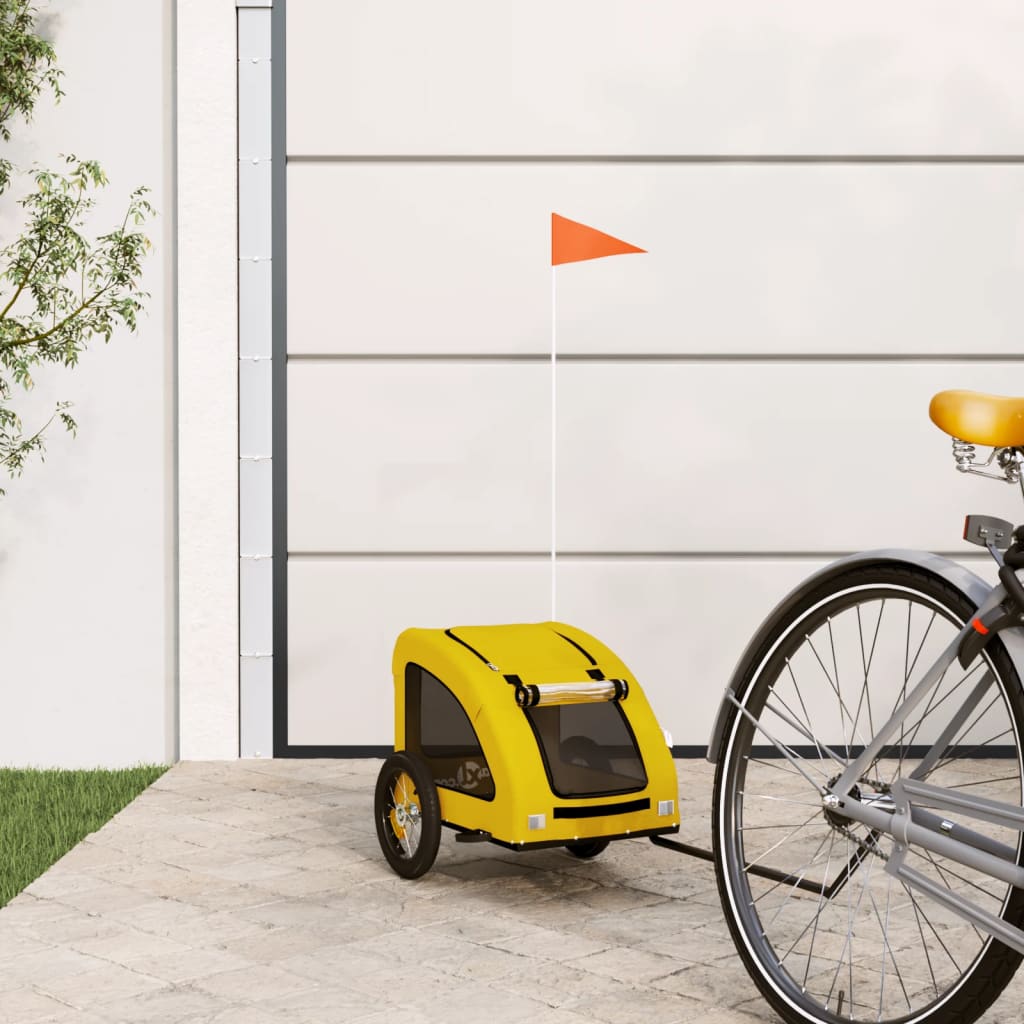 Dog Bike Trailer Yellow Oxford Fabric and Iron - Tyrell & Tyrell