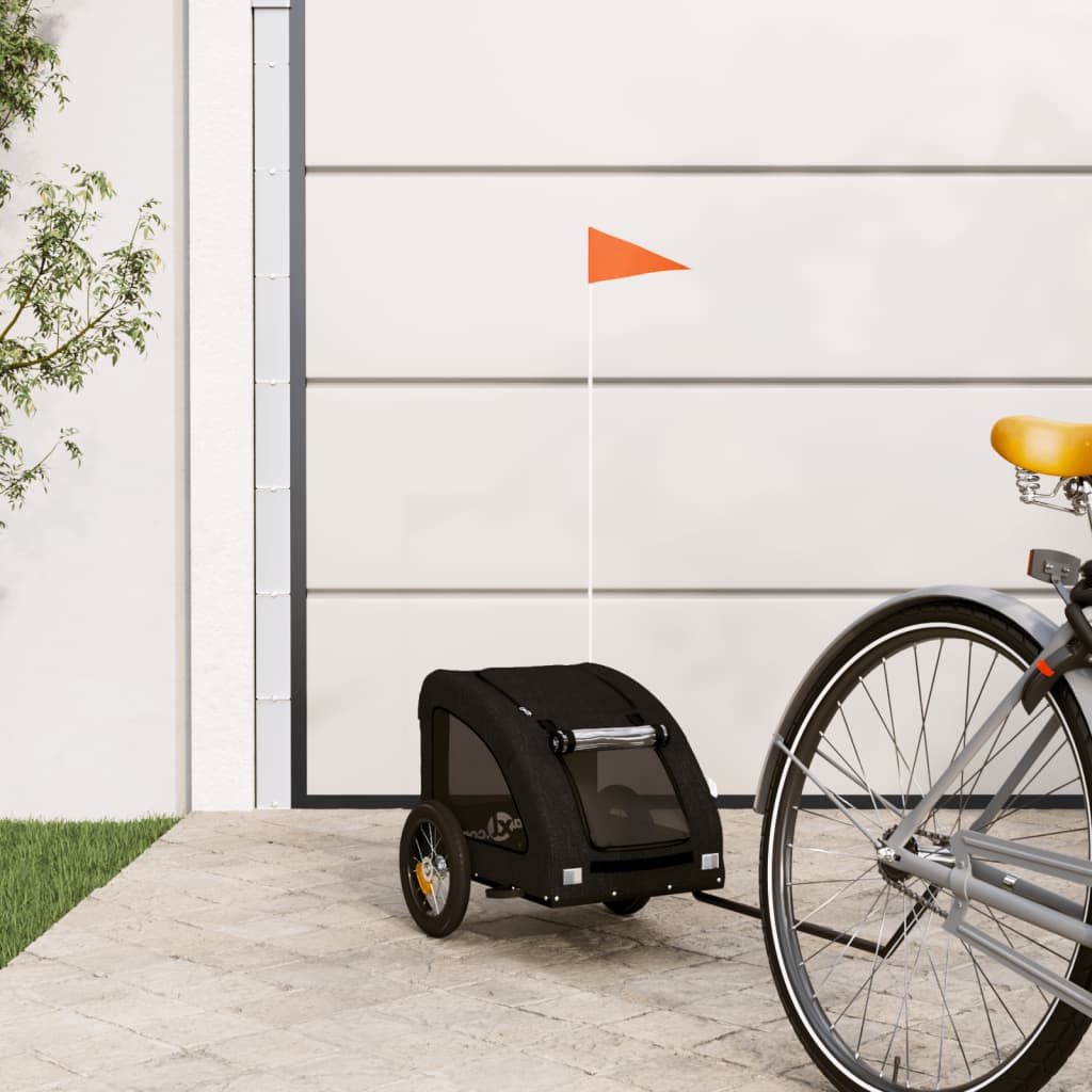 Pet Bike Trailer Black Oxford Fabric and Iron - All Things Good