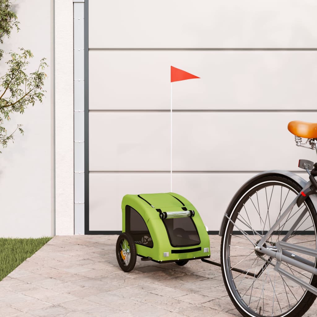 Pet Bike Trailer Green Oxford Fabric and Iron - Design Hut