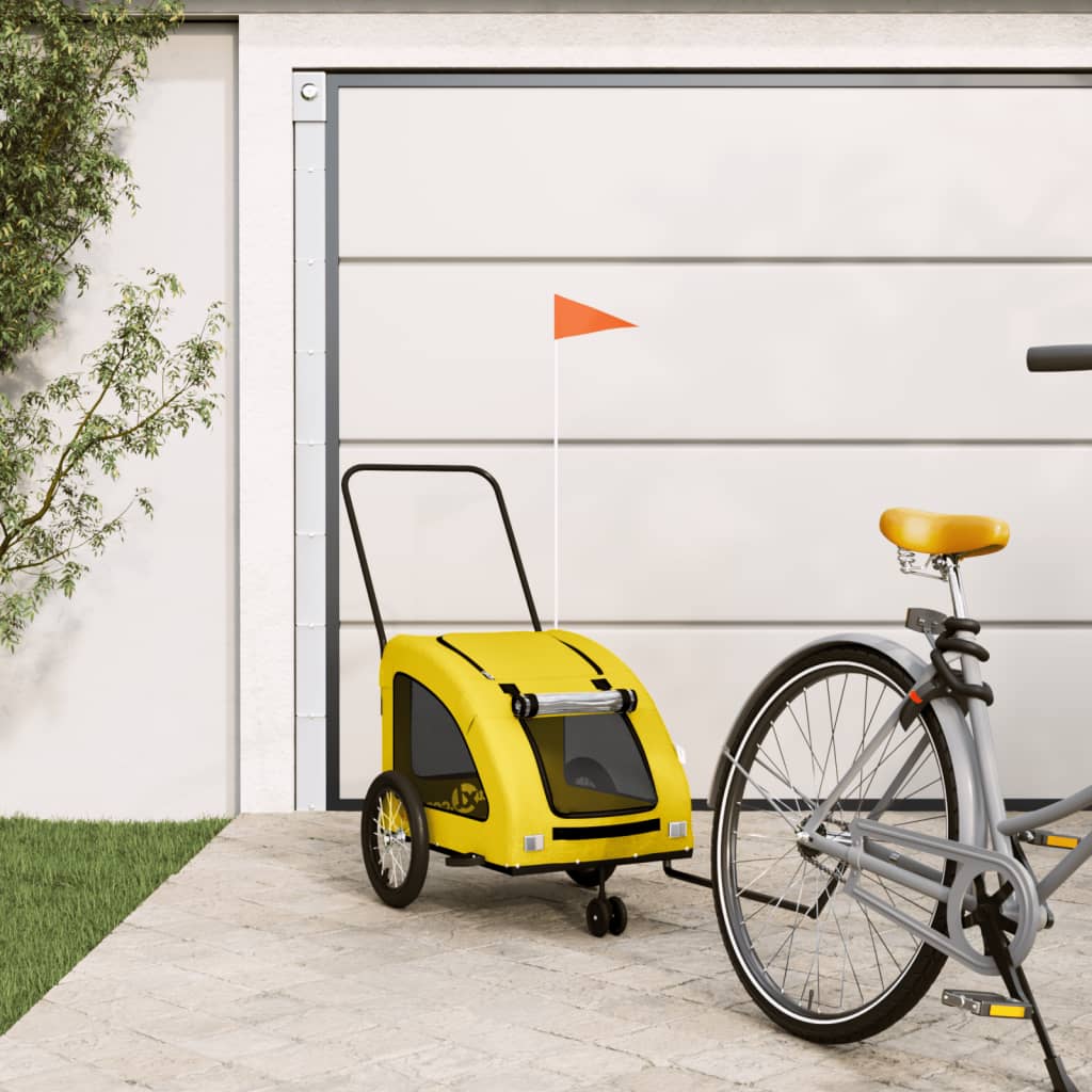Pet Bike Trailer Yellow Oxford Fabric and Iron - Brittle & Co