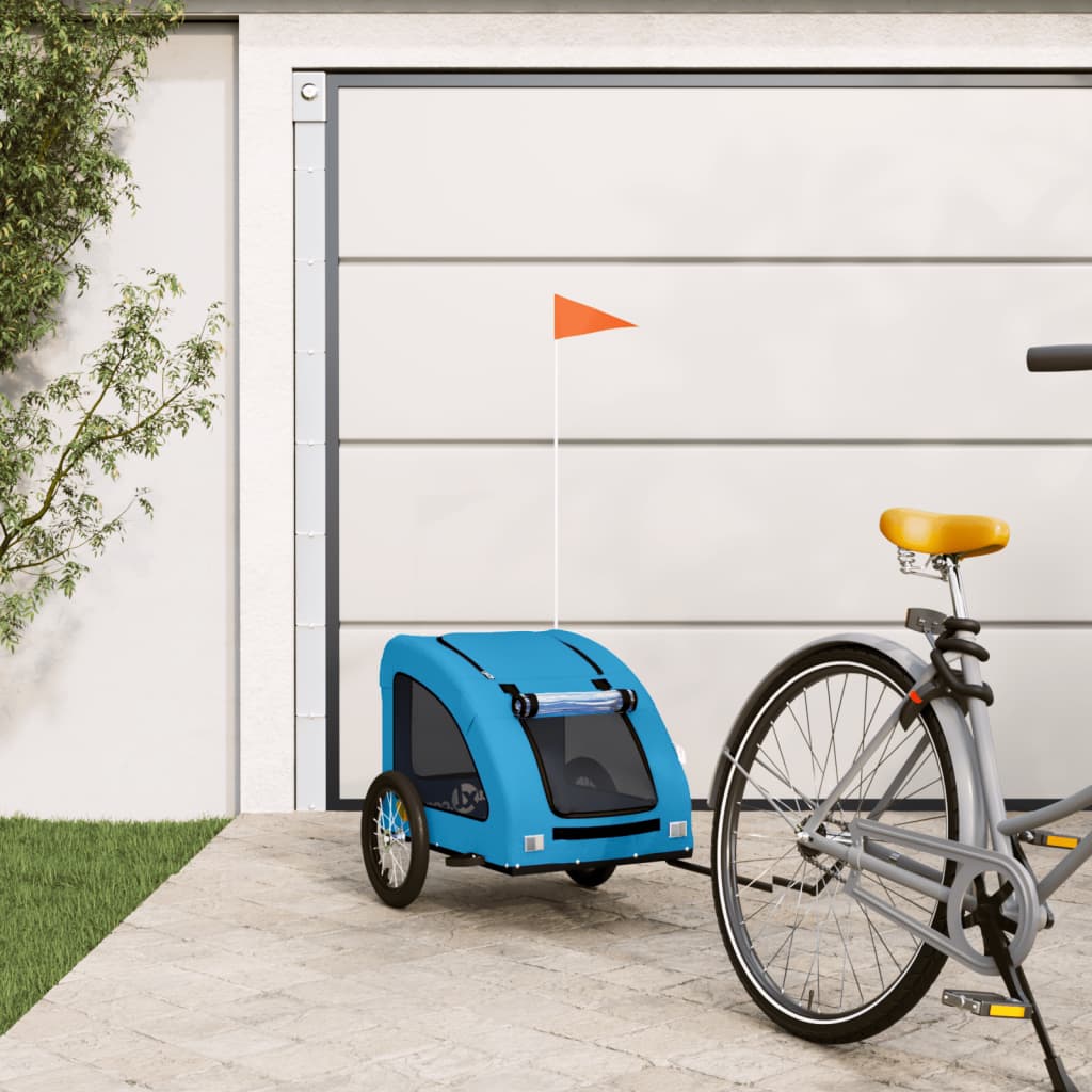 Pet Bike Trailer Blue Oxford Fabric and Iron - Brittle & Co