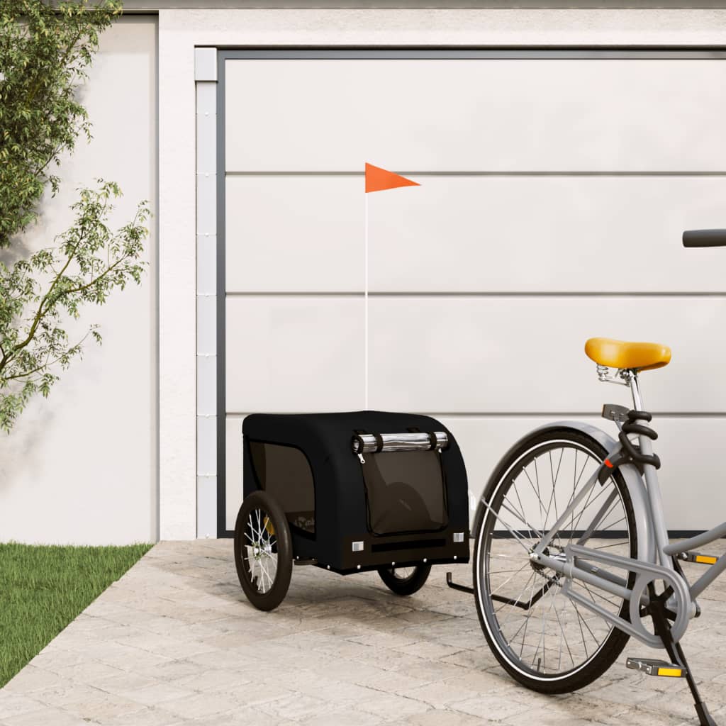 Pet Bike Trailer Black Oxford Fabric and Iron - Millennium Furniture
