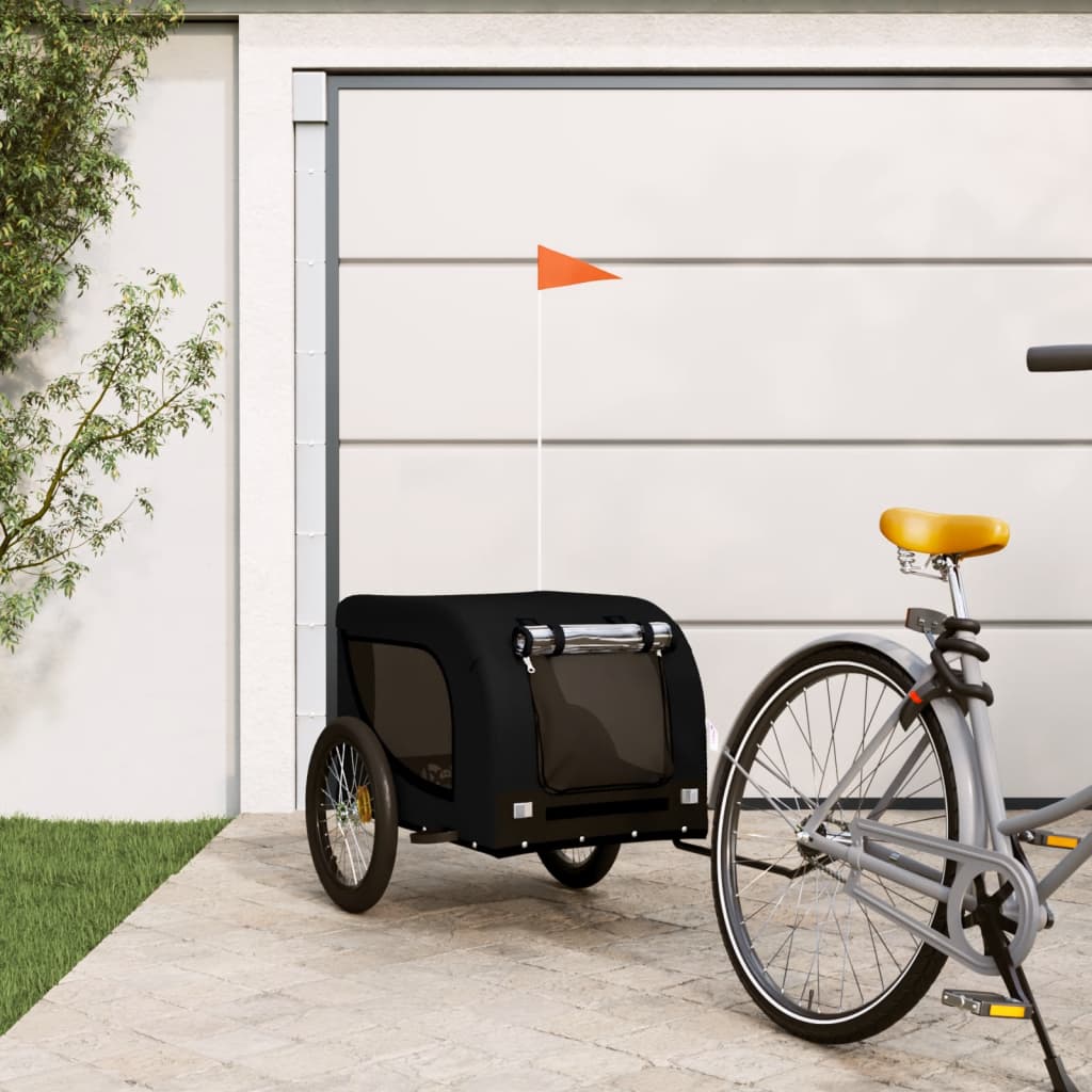 Pet Bike Trailer Black Oxford Fabric and Iron - Sid & Sam