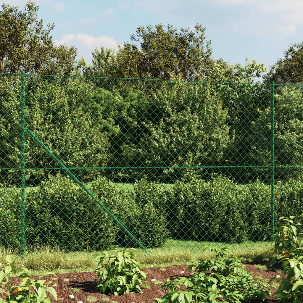 Chain Link Fence with Flange Green 1.6x25 m - Tyrell & Tyrell
