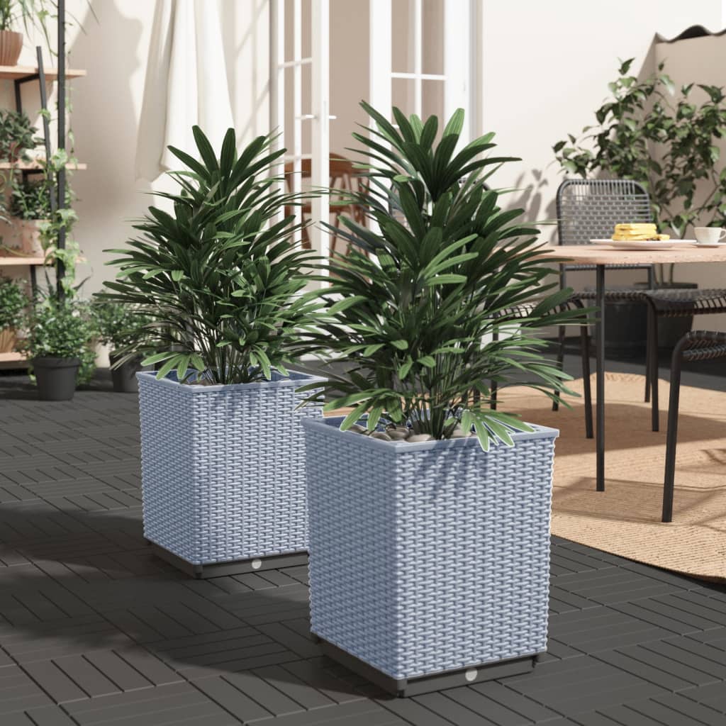 Planters 2 pcs Light Grey 30x30x37 cm Polypropylene - Sid & Sam