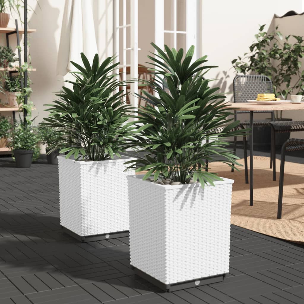 Planters 2 pcs White 30x30x37 cm Polypropylene - Unbeatable Bargains