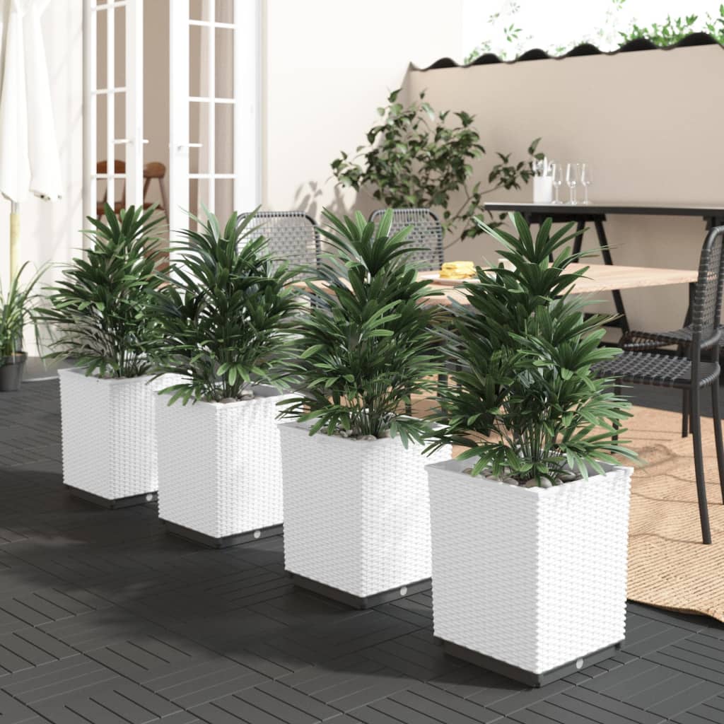 Planters 4 pcs White 30x30x37 cm Polypropylene - Unbeatable Bargains