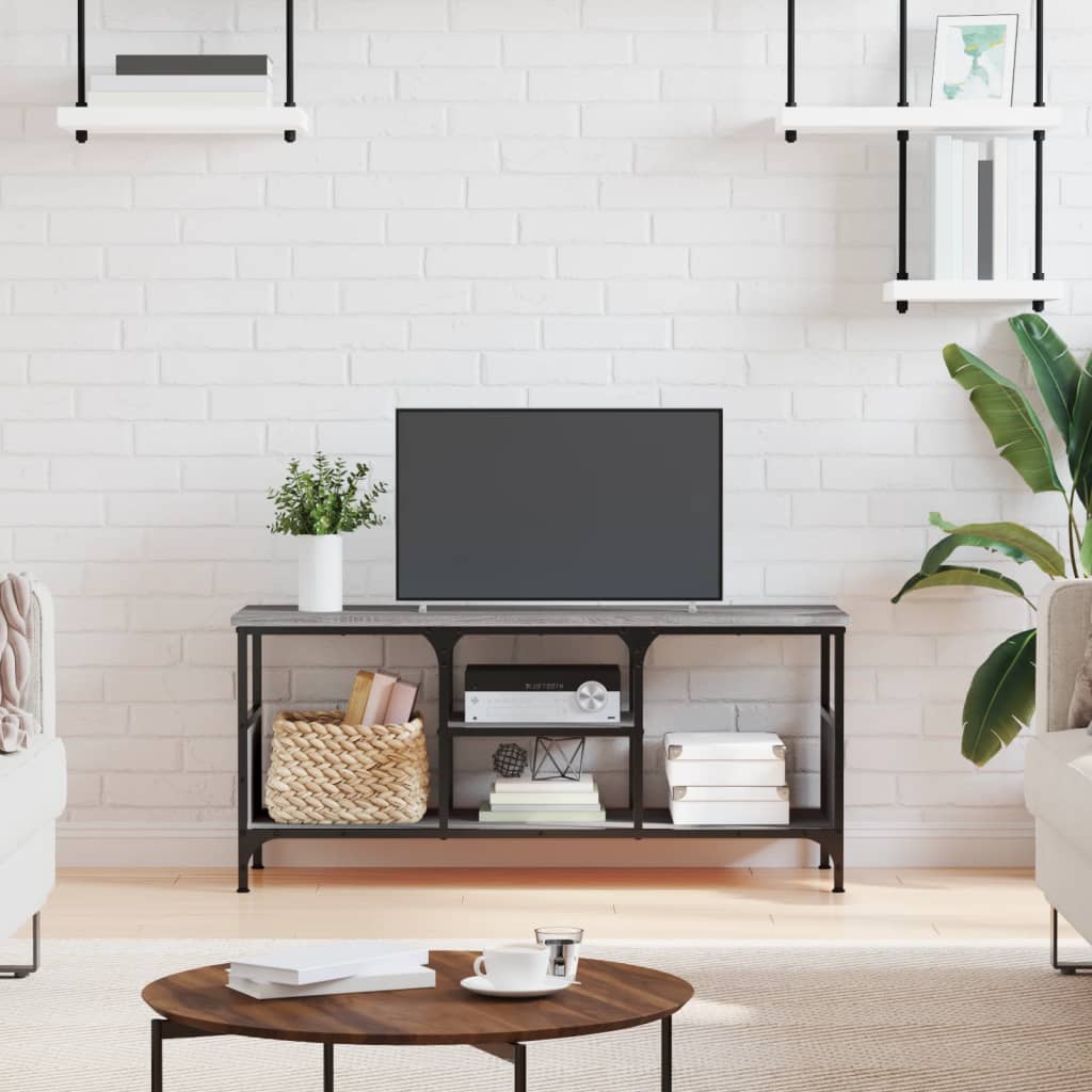 TV Cabinet Grey Sonoma 100x35x45 cm Engineered Wood&Iron - Tyrell & Tyrell