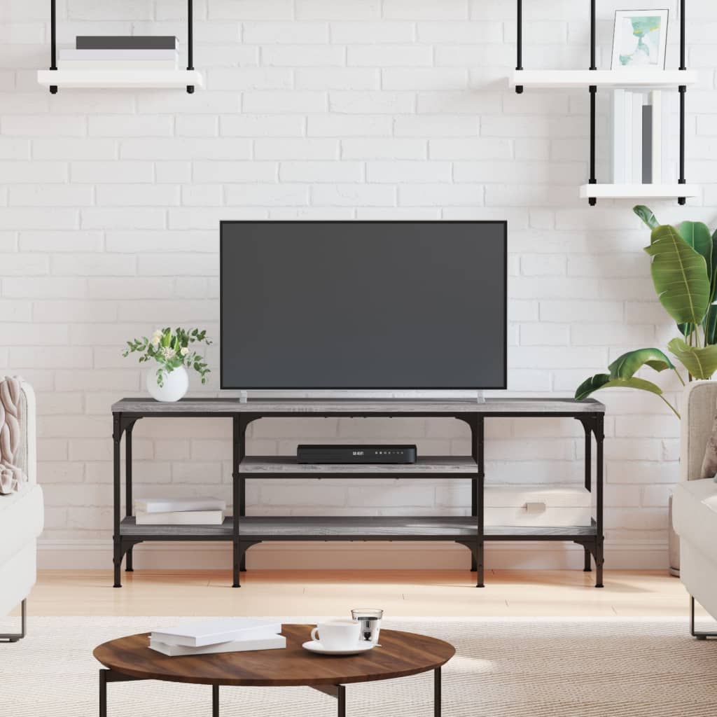 TV Cabinet Grey Sonoma 121x35x45 cm Engineered Wood&Iron - Casper Homes