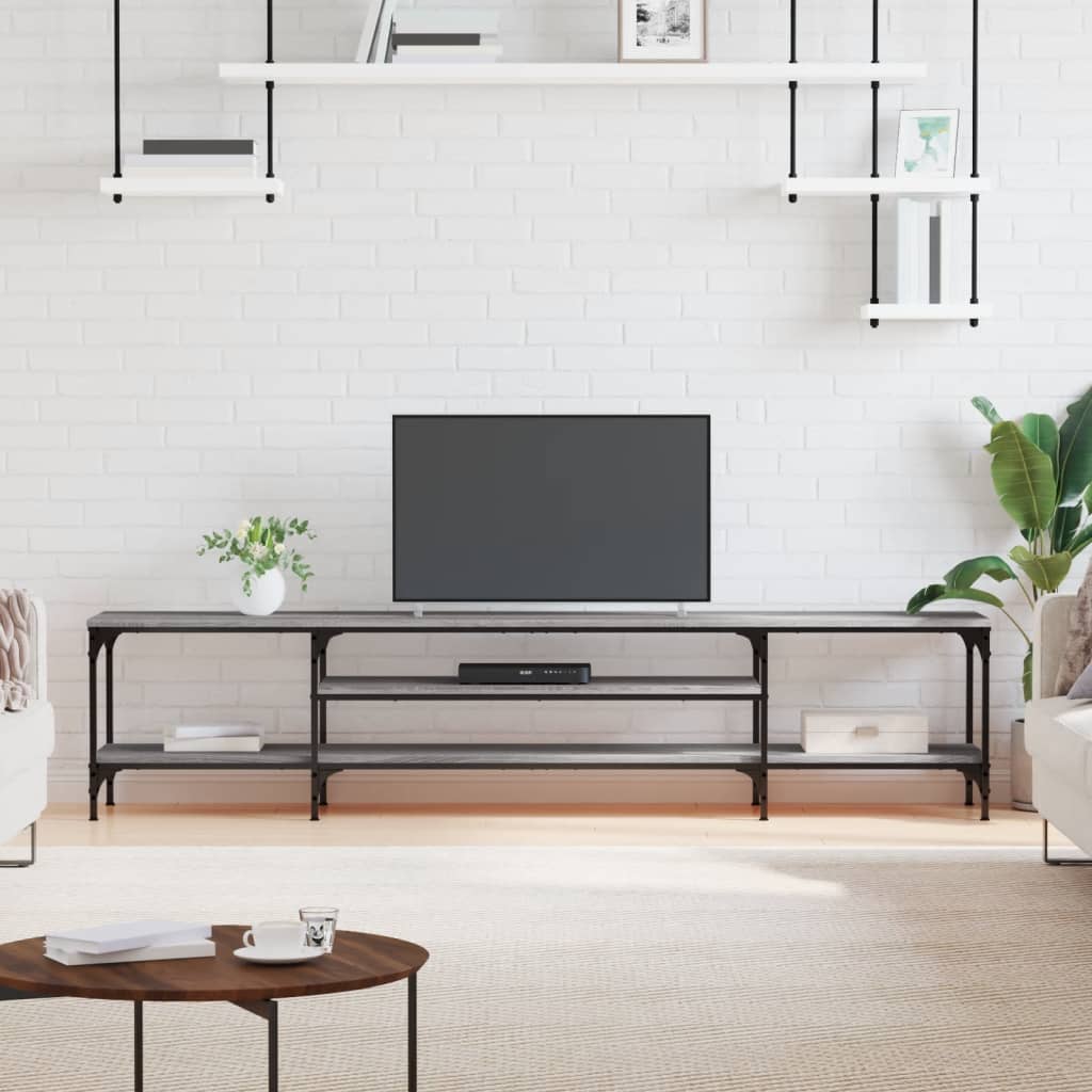 TV Cabinet Grey Sonoma 201x35x45 cm Engineered Wood&Iron - Unbeatable Bargains