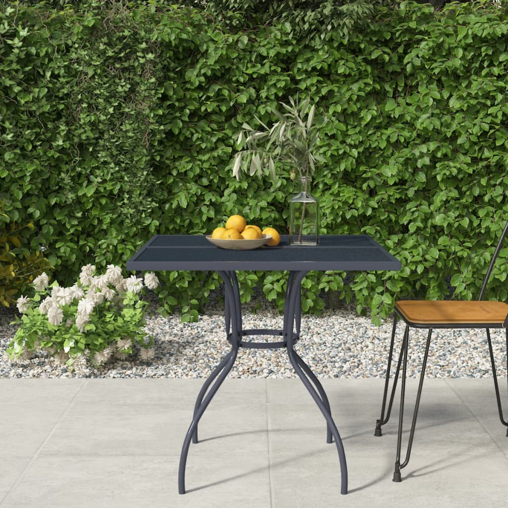 Garden Table Anthracite 80x80x72.5 cm Steel Mesh - Sid & Sam