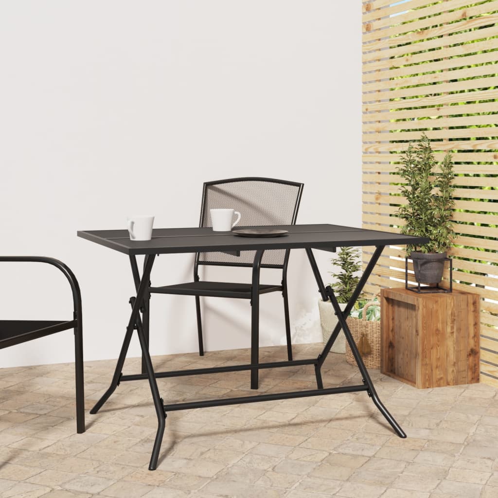 Folding Garden Table Anthracite 110x80x72 cm Steel Mesh - Sid & Sam
