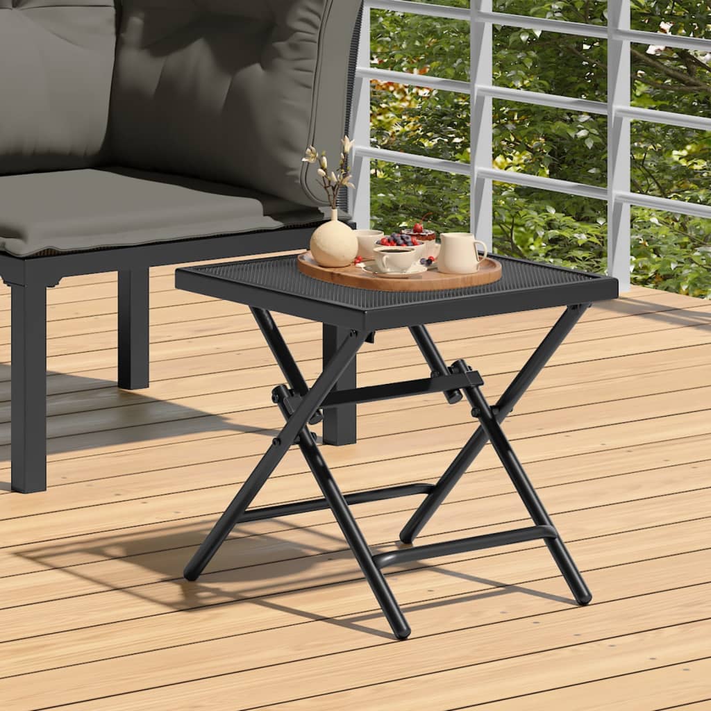 Folding Garden Table Anthracite 38x38x38 cm Steel Mesh - R and M Furniture