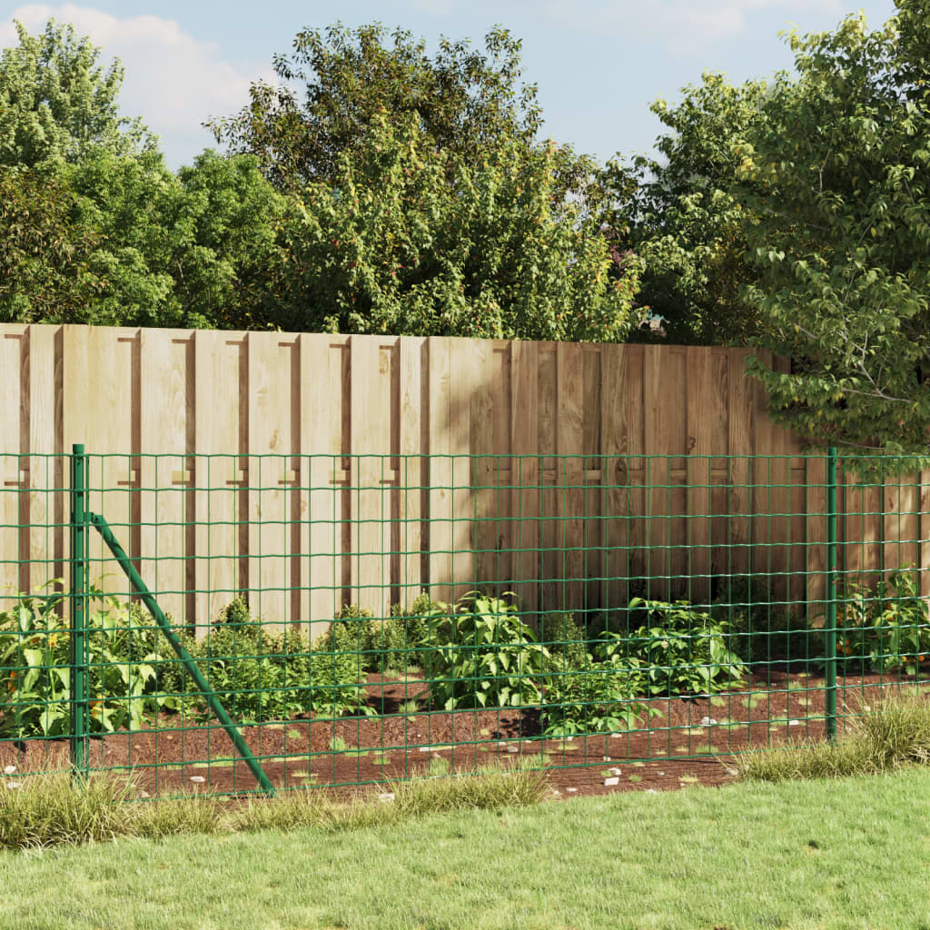 Wire Mesh Fence Green 0.8x25 m Galvanised Steel - Style and Chic