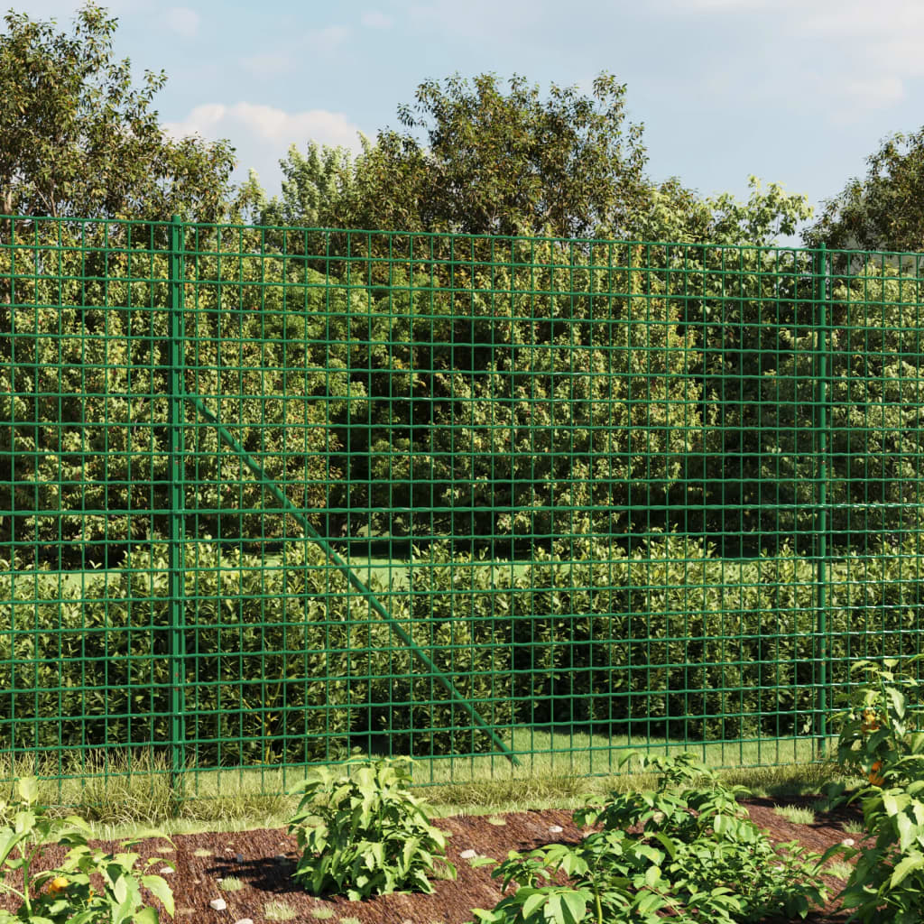 Wire Mesh Fence Green 1.6x25 m Galvanised Steel - Sid & Sam
