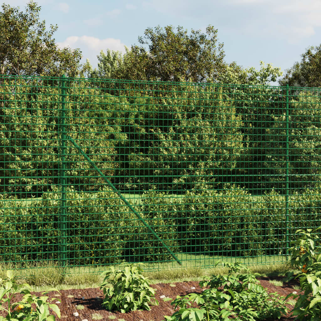 Wire Mesh Fence with Spike Anchors Green 1.8x25 m - Style and Chic