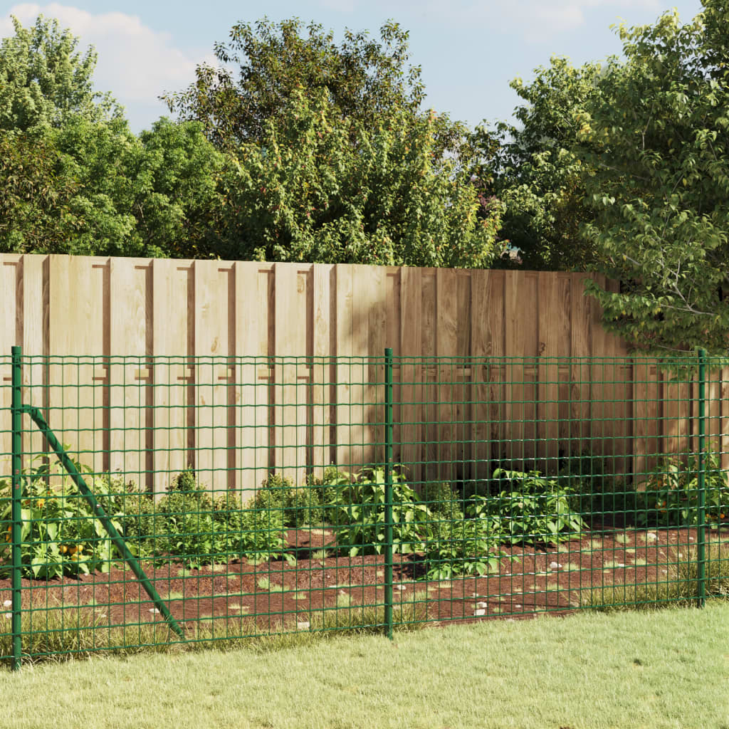 Wire Mesh Fence with Flange Green 1.1x25 m - Style and Chic