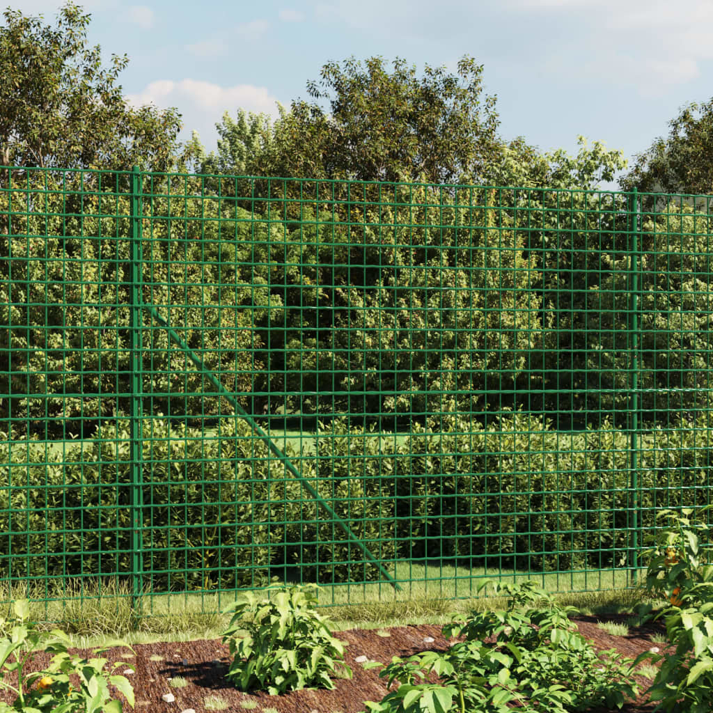 Wire Mesh Fence with Flange Green 1.6x10 m - The Home Maker