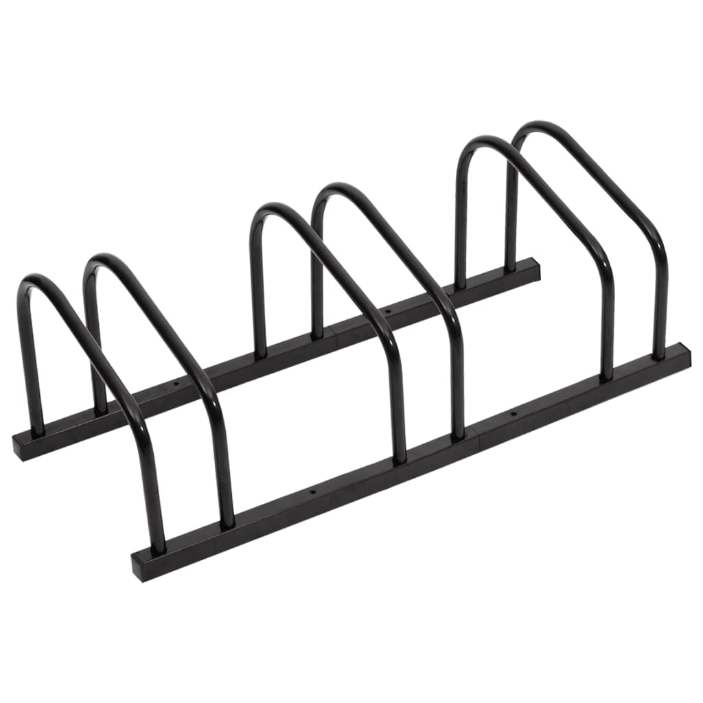 Bike Rack for 3 Bikes Black Steel - Brittle & Co