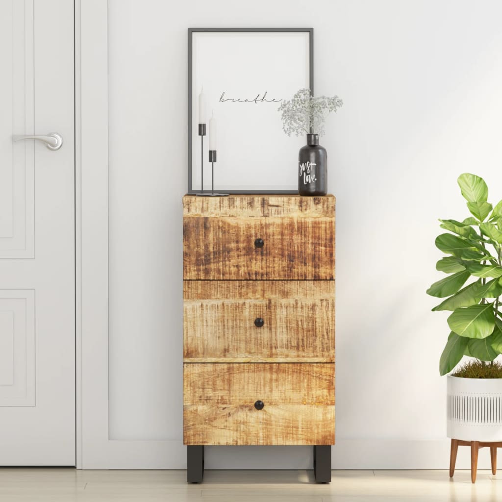 Sideboard with 3 Drawers 40x33.5x75cm Solid Wood Mango - Casper Homes