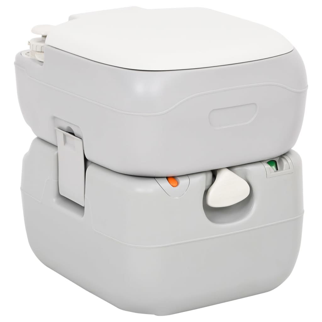 Portable Camping Toilet Grey and White 22+12 L HDPE - Sid & Sam