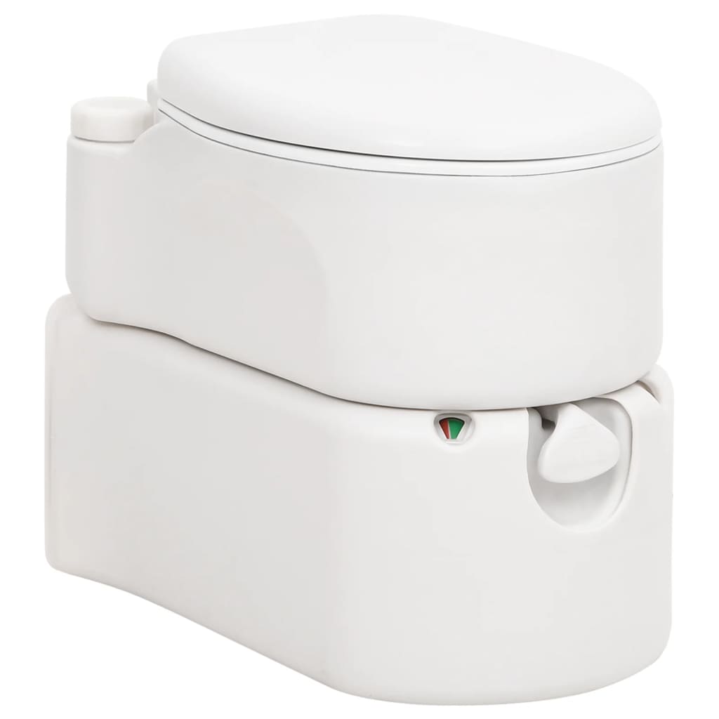Integrated Camping Toilet White 24+17 L HDPE&Enamel - Unbeatable Bargains