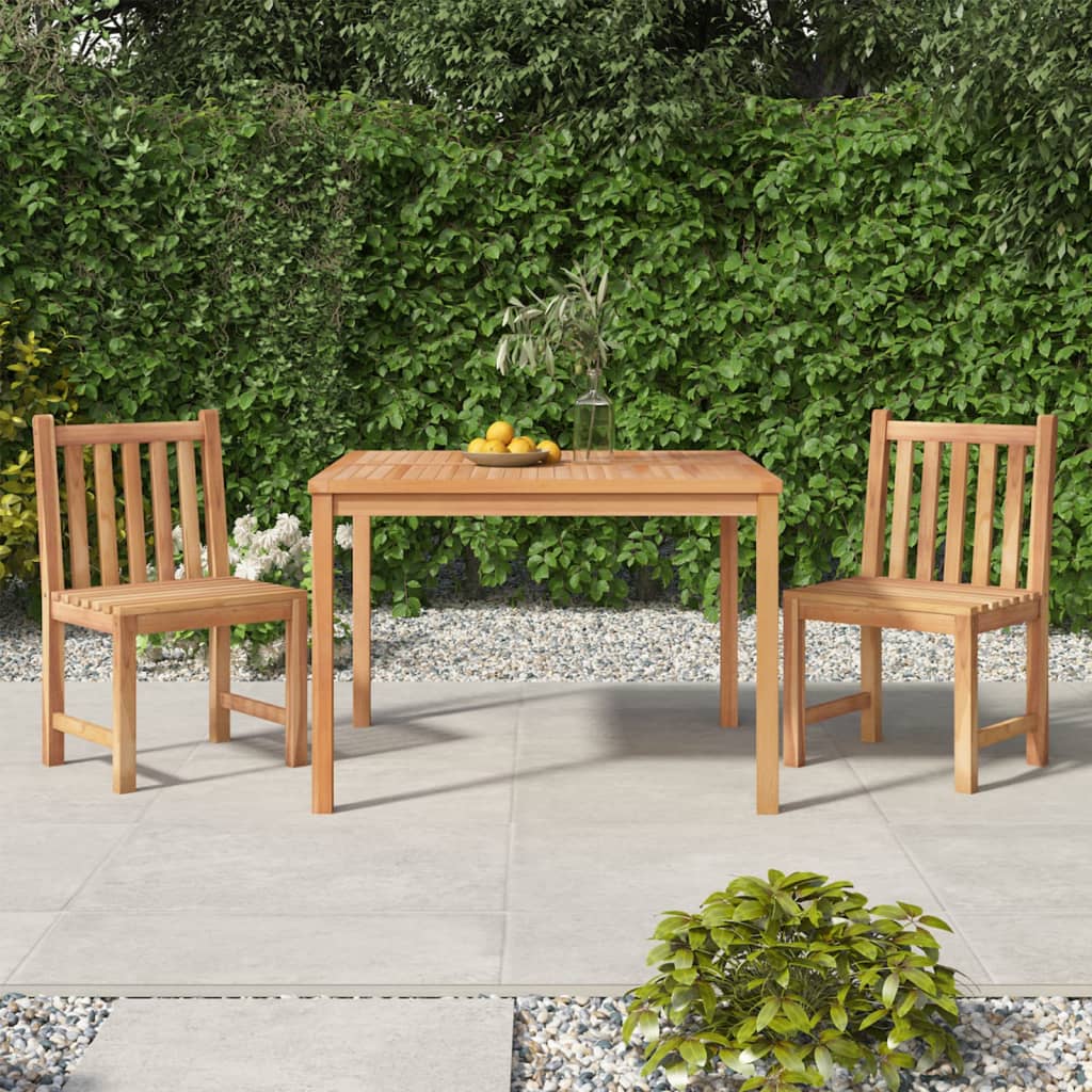 3 Piece Garden Dining Set Solid Wood Teak - Merlin Deals