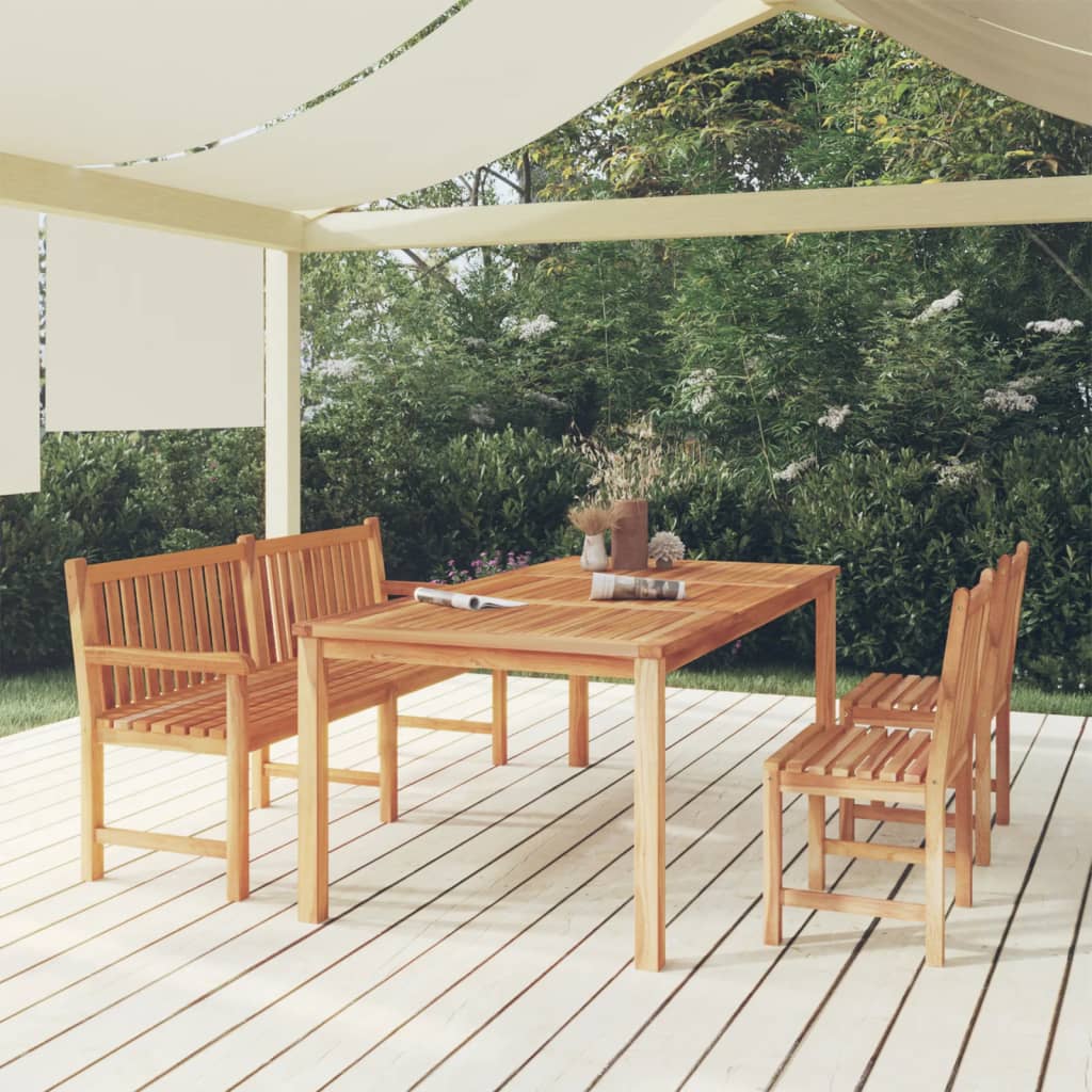 4 Piece Garden Dining Set Solid Wood Teak - Unbeatable Bargains
