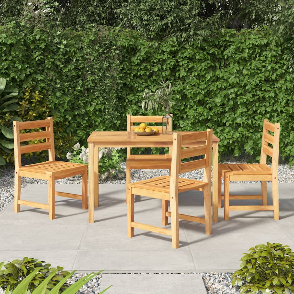5 Piece Garden Dining Set Solid Wood Teak - Unbeatable Bargains