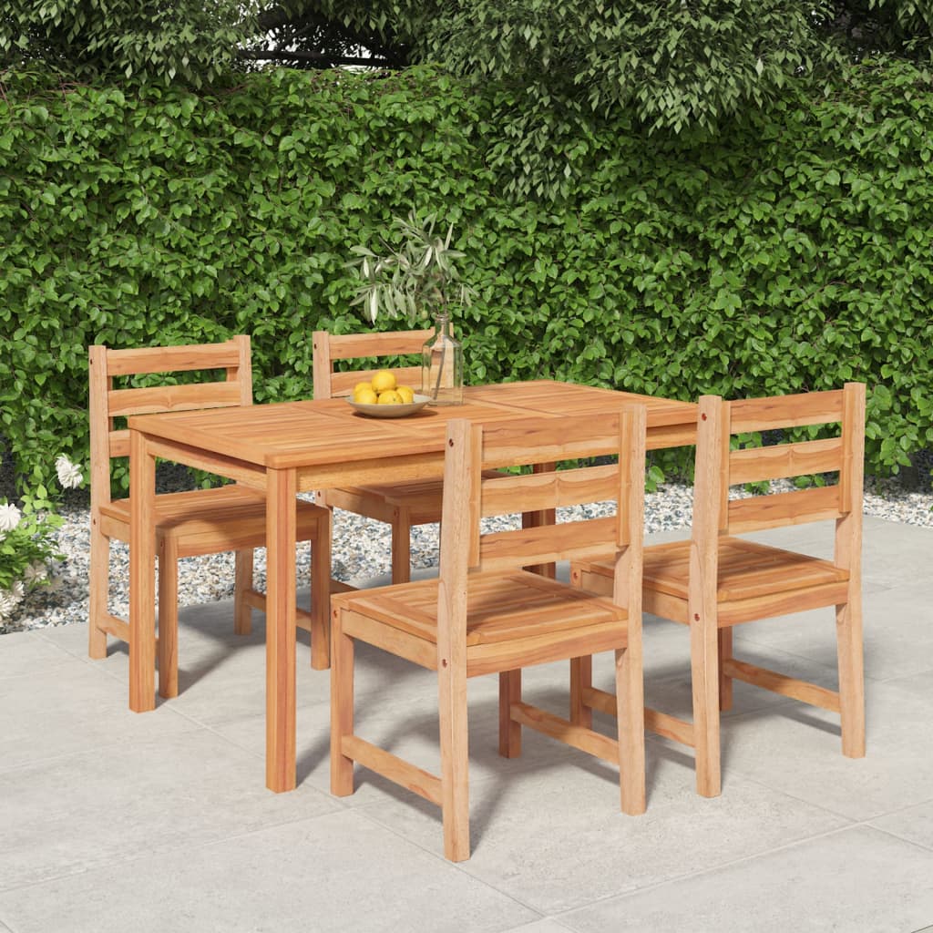5 Piece Garden Dining Set Solid Wood Teak - Millennium Furniture