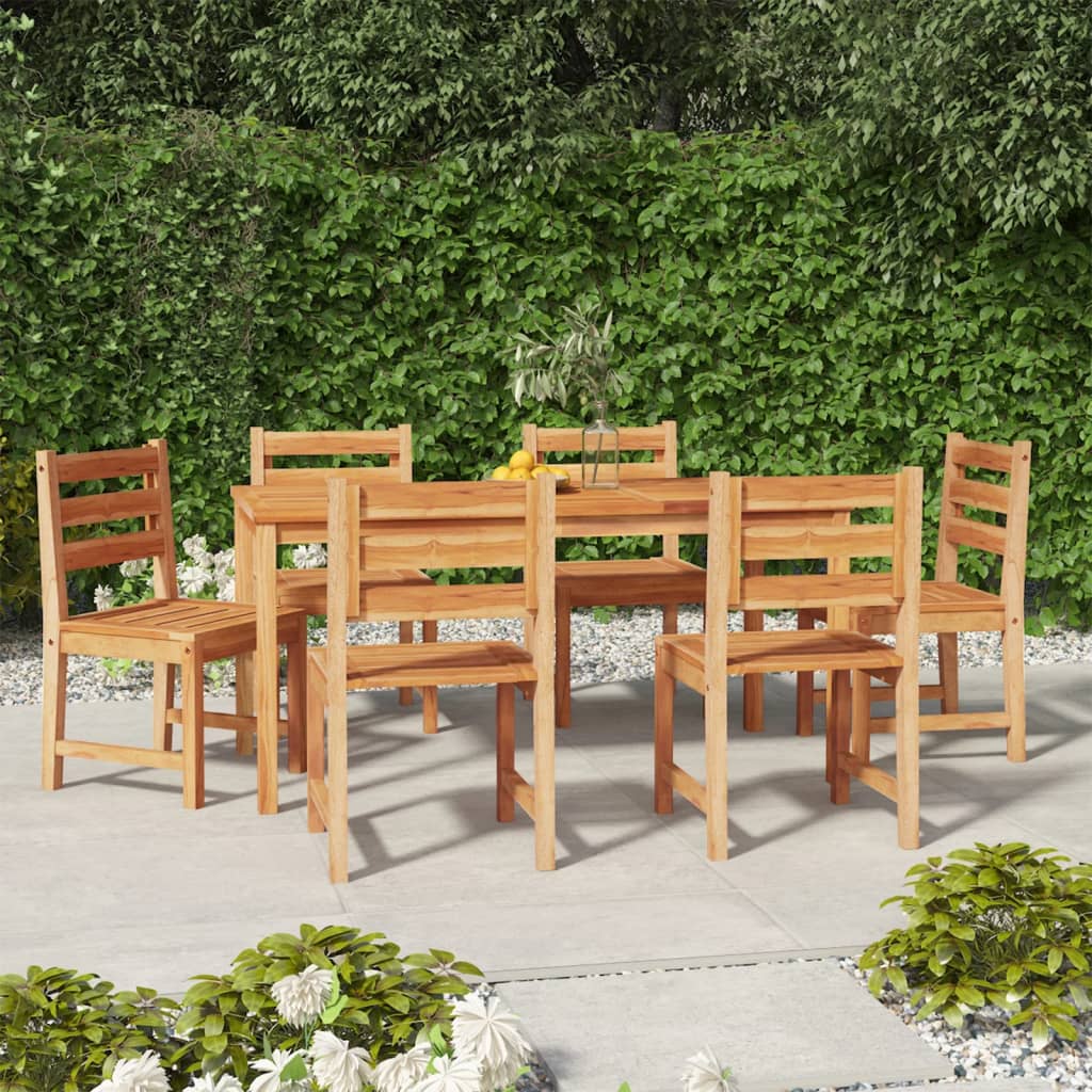 7 Piece Garden Dining Set Solid Wood Teak - Unbeatable Bargains