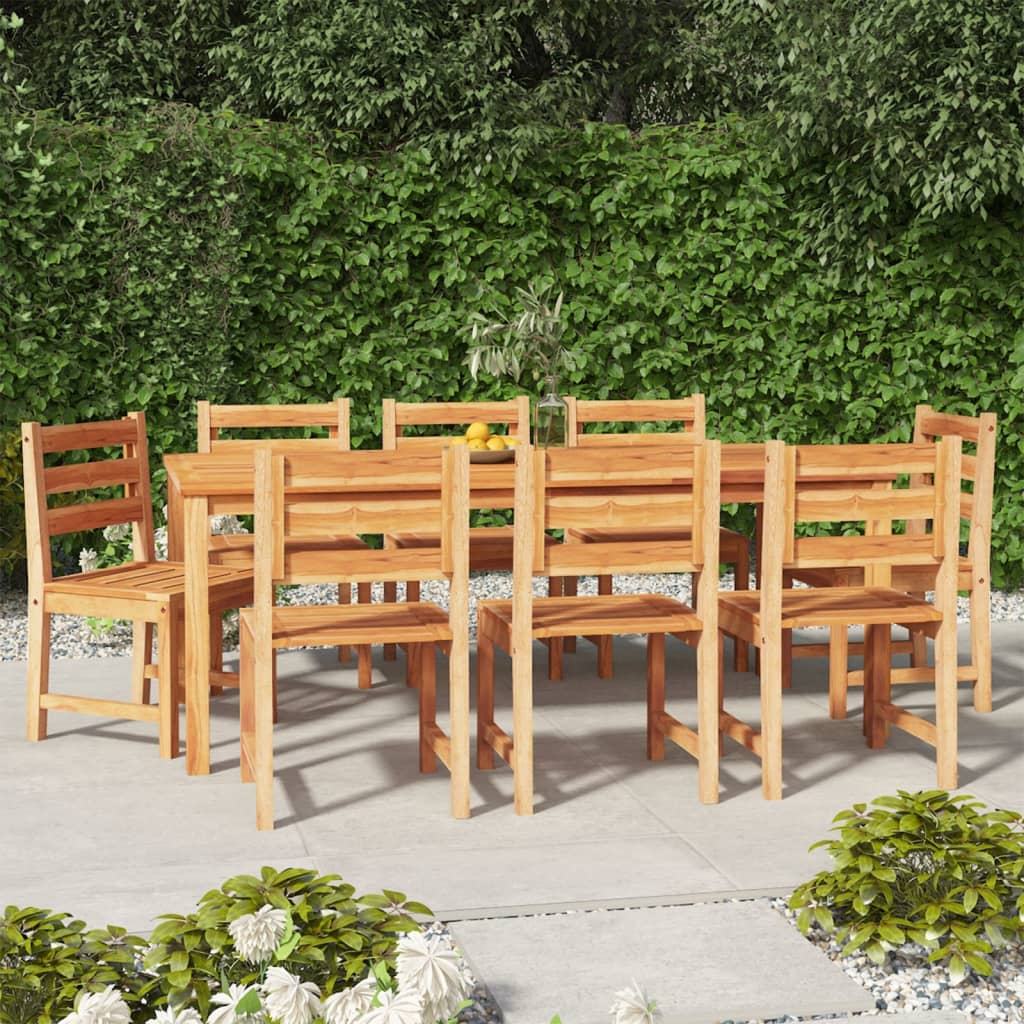 9 Piece Garden Dining Set Solid Wood Teak - Merlin Deals
