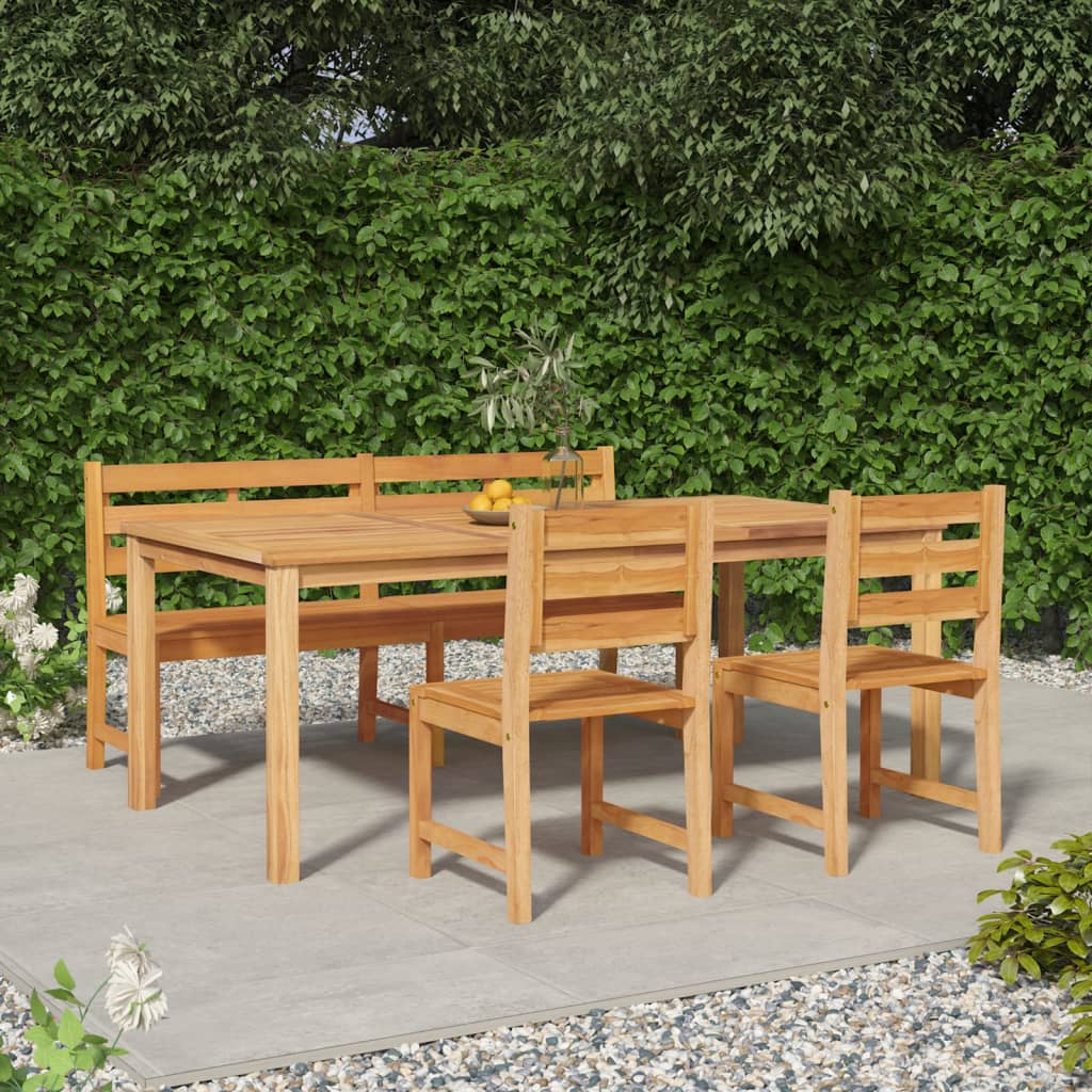 4 Piece Garden Dining Set Solid Wood Teak - The Home Maker