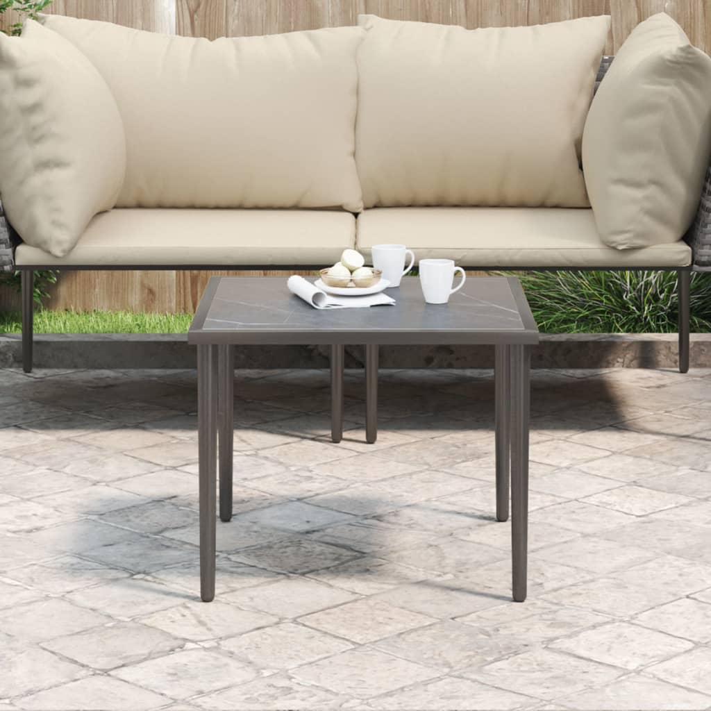 Garden Table Grey 48x48x37 cm Steel - Decor Base
