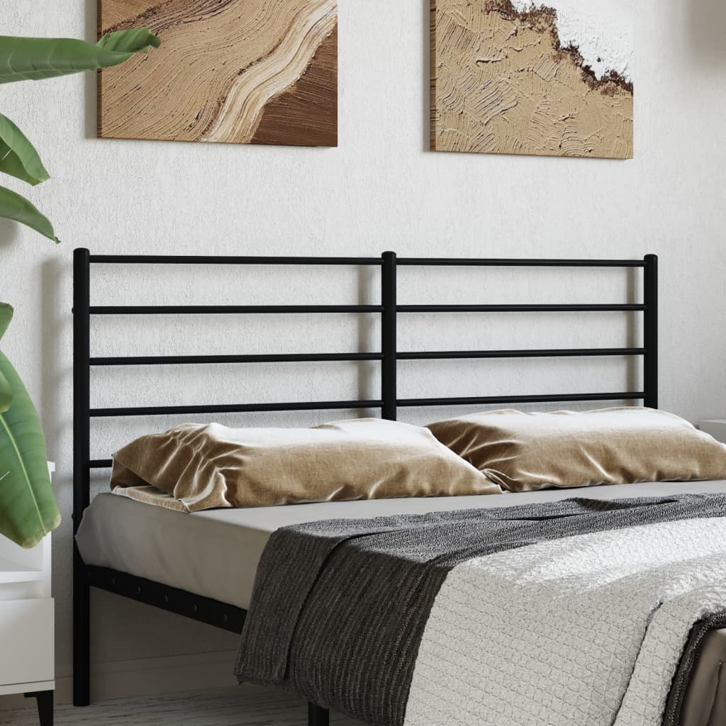 Metal Headboard Black 120cm - Casper Homes