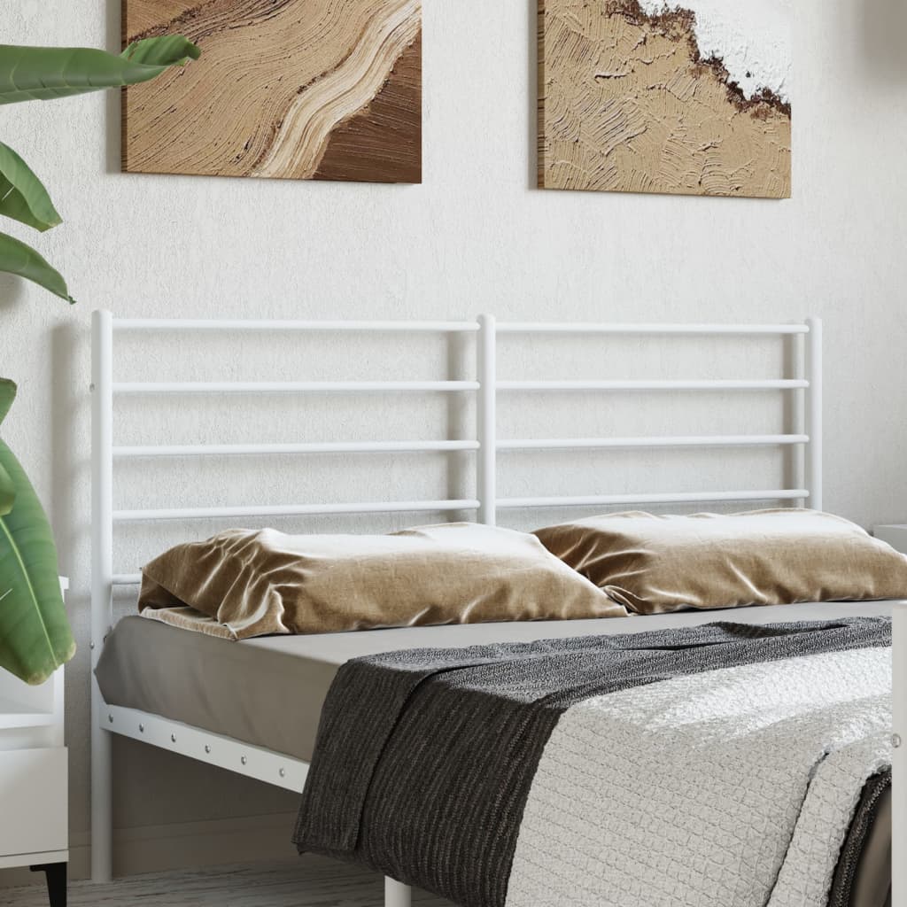 Metal Headboard White 135cm - Sid & Sam