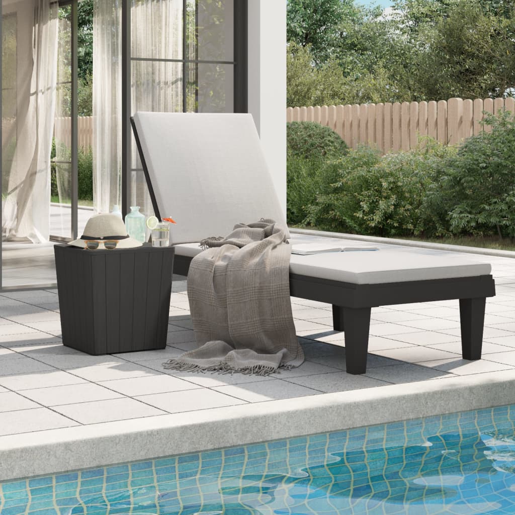 Sun Lounger Black 155x58x83 cm Polypropylene - Millennium Furniture