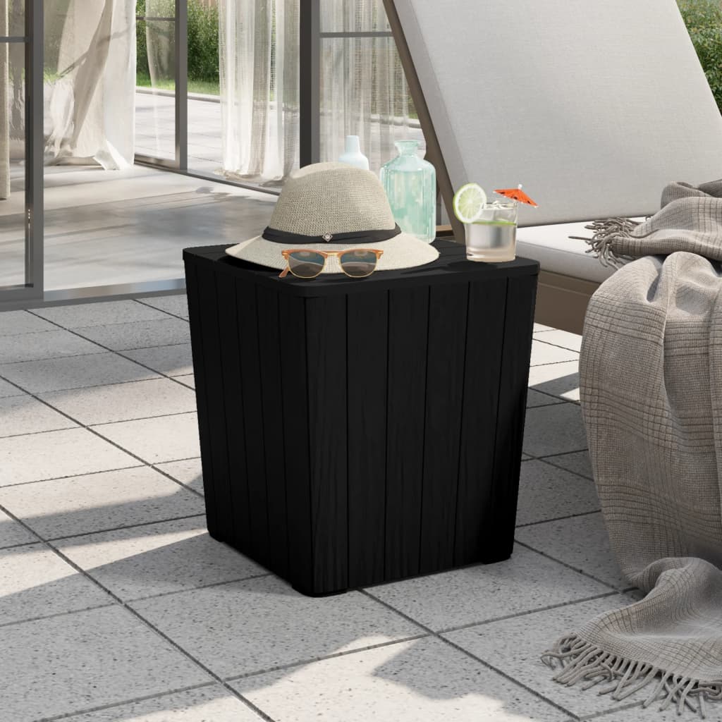Garden Table with Removable Lid Black Polypropylene - R and M Furniture