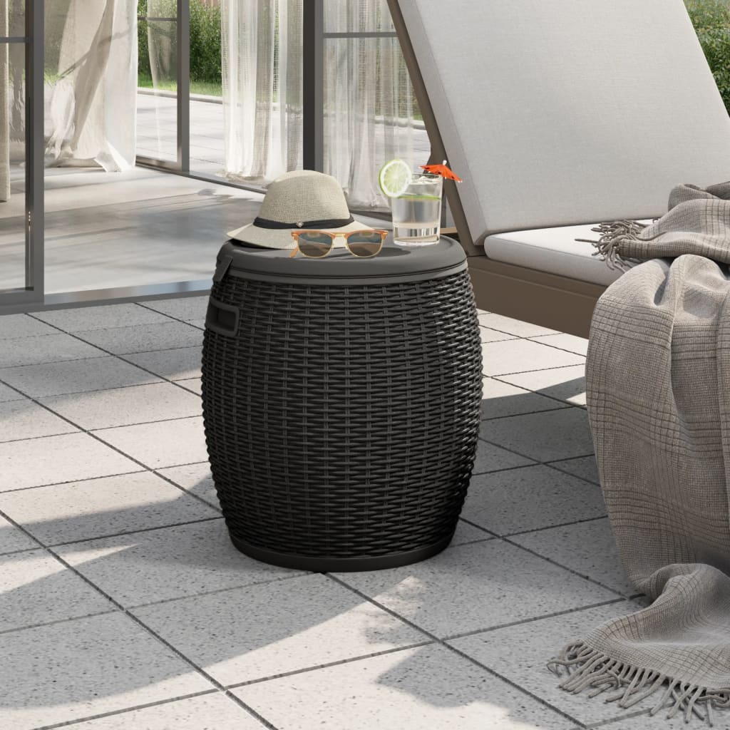 4-in-1 Garden Storage Box Black Polypropylene - Sid & Sam