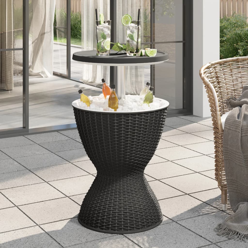 3-in-1 Ice Cooler Table Black Polypropylene - Merlin Deals